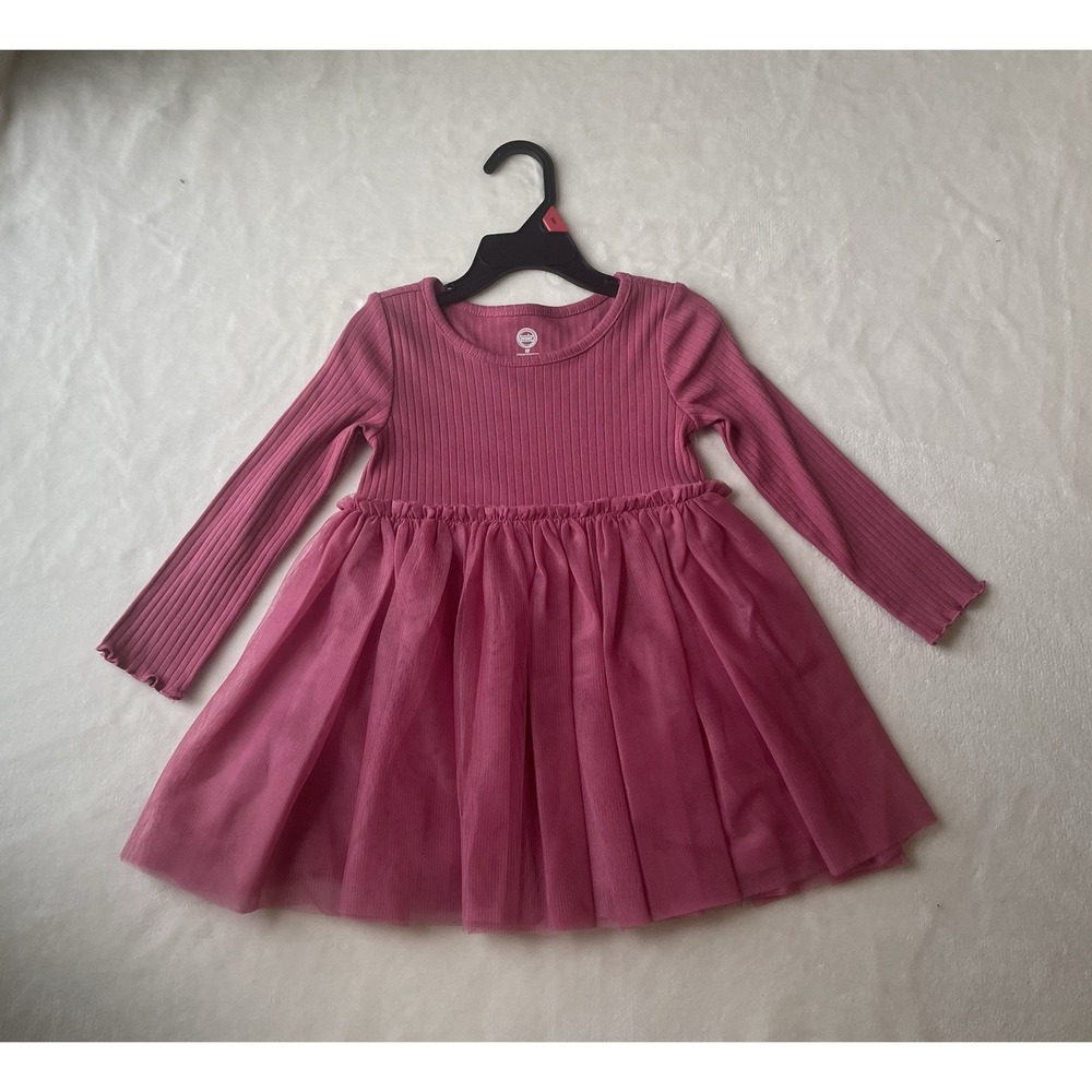 Wonder Nation 2T Hot Pink Tutu Lined Long Sleeve Toddler Girls Fancy Dress